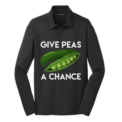 World Peaspeace Give Peas A Chance Earth Day Silk Touch Performance Long Sleeve Polo