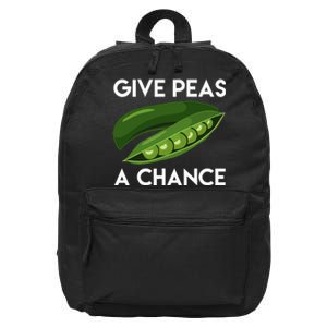 World Peaspeace Give Peas A Chance Earth Day 16 in Basic Backpack