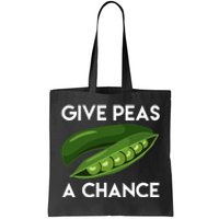 World Peaspeace Give Peas A Chance Earth Day Tote Bag