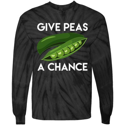 World Peaspeace Give Peas A Chance Earth Day Tie-Dye Long Sleeve Shirt