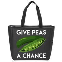 World Peaspeace Give Peas A Chance Earth Day Zip Tote Bag