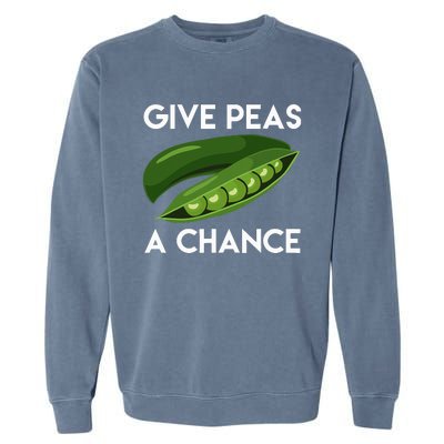 World Peaspeace Give Peas A Chance Earth Day Garment-Dyed Sweatshirt