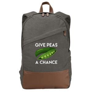 World Peaspeace Give Peas A Chance Earth Day Cotton Canvas Backpack