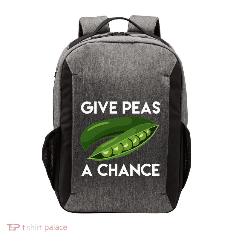 World Peaspeace Give Peas A Chance Earth Day Vector Backpack