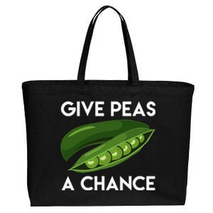 World Peaspeace Give Peas A Chance Earth Day Cotton Canvas Jumbo Tote