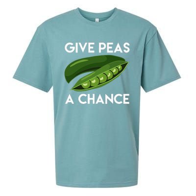 World Peaspeace Give Peas A Chance Earth Day Sueded Cloud Jersey T-Shirt