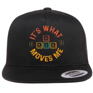 Wasd Pc Gamer Gifts Video Gaming Flat Bill Trucker Hat