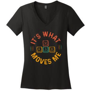 Wasd Pc Gamer Gifts Video Gaming Women's V-Neck T-Shirt