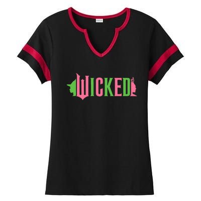 Wicked P.I.N.K & Green Ladies Halftime Notch Neck Tee