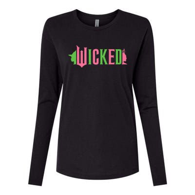 Wicked P.I.N.K & Green Womens Cotton Relaxed Long Sleeve T-Shirt