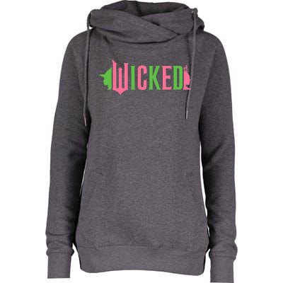 Wicked P.I.N.K & Green Womens Funnel Neck Pullover Hood