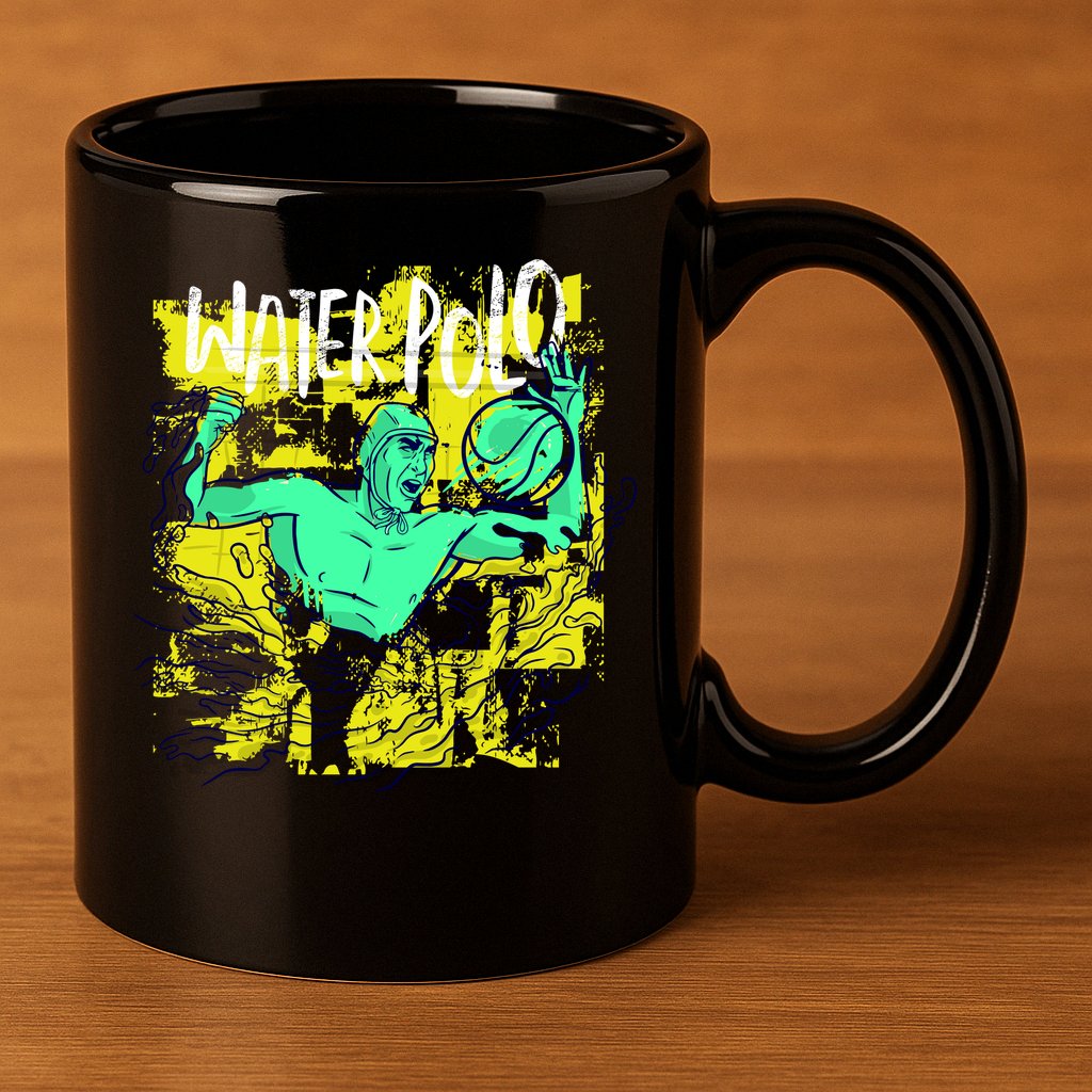 Water Polo Grunge 11oz C Handle Ceramic Mug