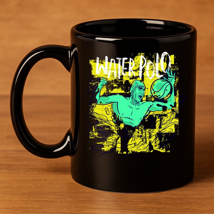 Water Polo Grunge 11oz C Handle Ceramic Mug