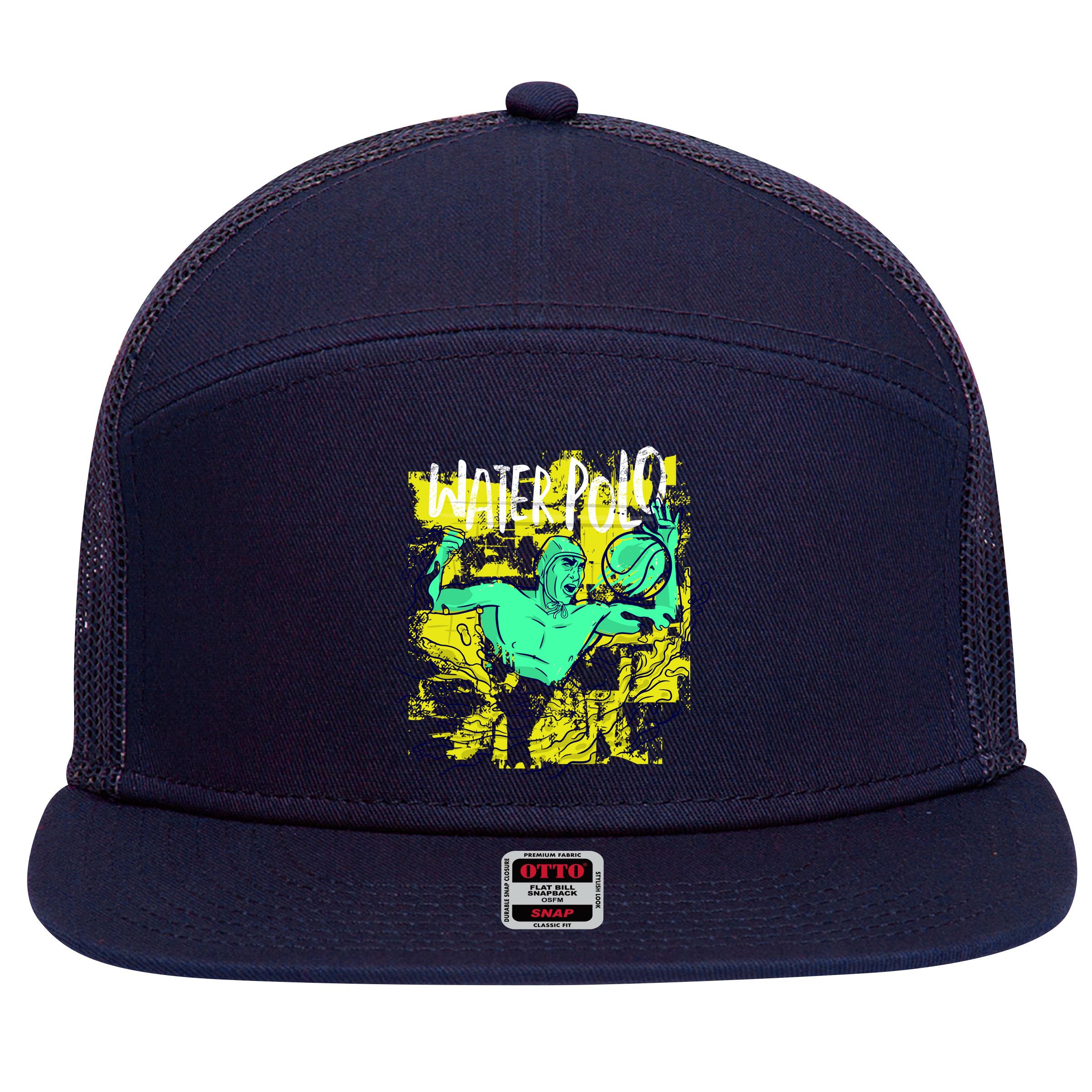 Water Polo Grunge 7 Panel Mesh Trucker Snapback Hat