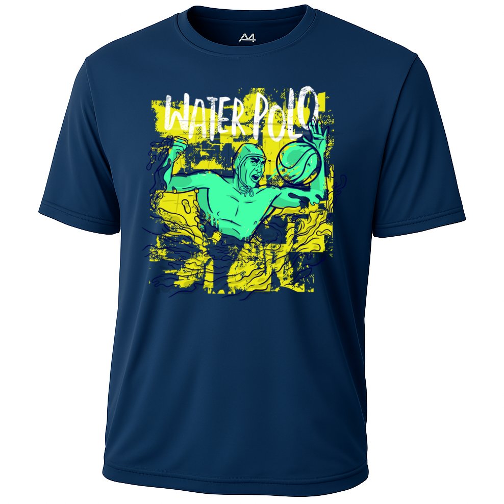 Water Polo Grunge Cooling Performance Crew T-Shirt