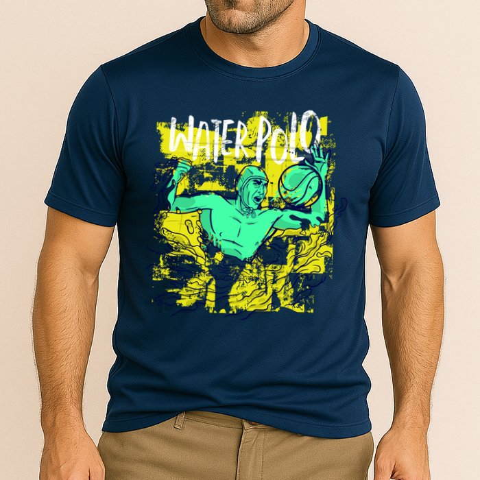 Water Polo Grunge Cooling Performance Crew T-Shirt