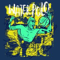 Water Polo Grunge Cooling Performance Crew T-Shirt