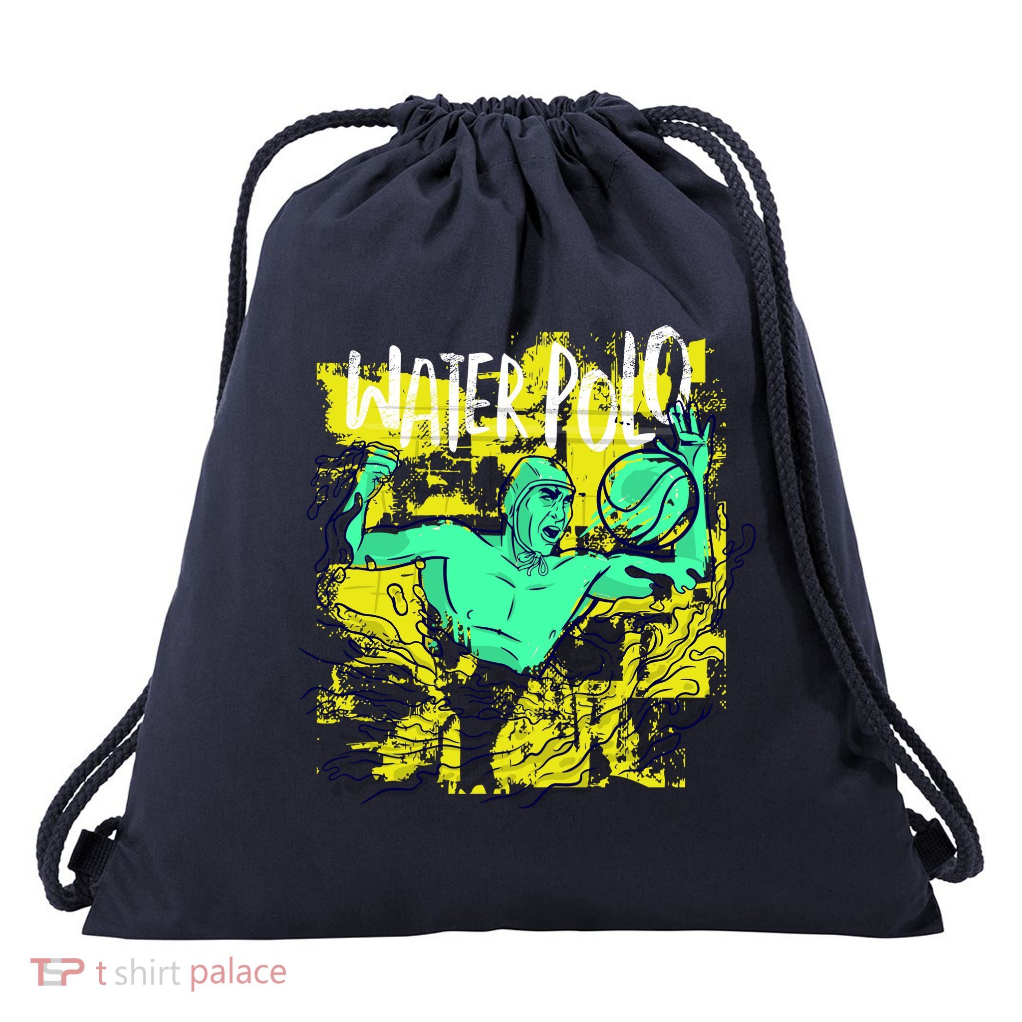 Water Polo Grunge Drawstring Bag