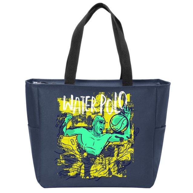 Water Polo Grunge Zip Tote Bag