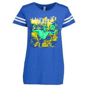 Water Polo Grunge Enza Ladies Jersey Football T-Shirt