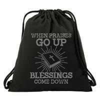 When Praises Go Up Blessings Come Down Bling Rhinestone God Drawstring Bag
