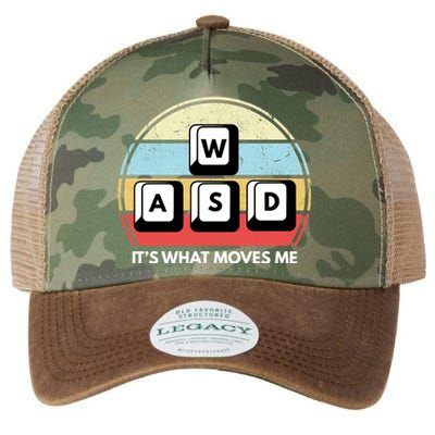 Wasd Pc Gamer Retro Gaming ItS What Moves Me Pc Master Race Gift Legacy Tie Dye Trucker Hat