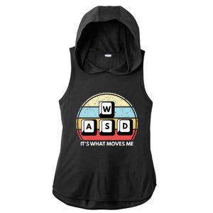 Wasd Pc Gamer Retro Gaming ItS What Moves Me Pc Master Race Gift Ladies PosiCharge Tri-Blend Wicking Draft Hoodie Tank