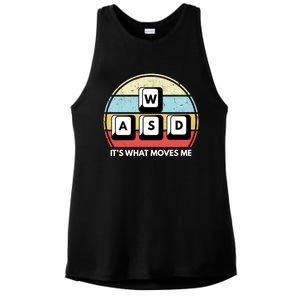 Wasd Pc Gamer Retro Gaming ItS What Moves Me Pc Master Race Gift Ladies PosiCharge Tri-Blend Wicking Tank