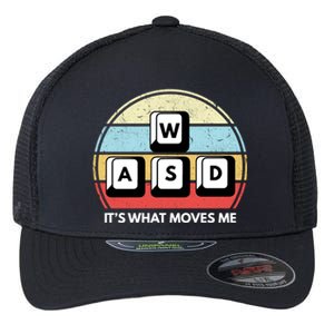 Wasd Pc Gamer Retro Gaming ItS What Moves Me Pc Master Race Gift Flexfit Unipanel Trucker Cap