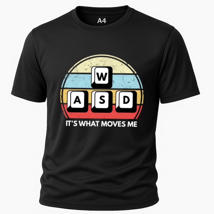 Wasd Pc Gamer Retro Gaming ItS What Moves Me Pc Master Race Gift Cooling Performance Crew T-Shirt