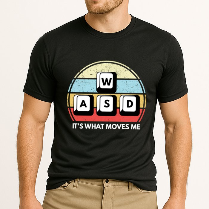 Wasd Pc Gamer Retro Gaming ItS What Moves Me Pc Master Race Gift Cooling Performance Crew T-Shirt