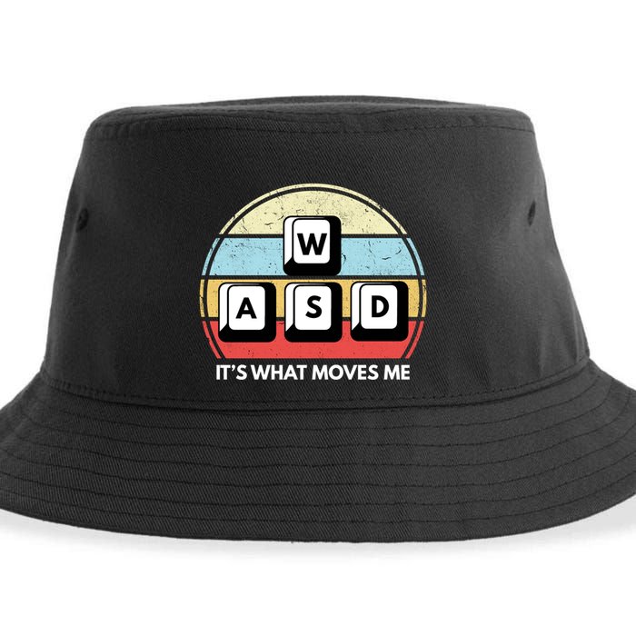 Wasd Pc Gamer Retro Gaming ItS What Moves Me Pc Master Race Gift Sustainable Bucket Hat