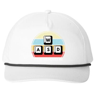 Wasd Pc Gamer Retro Gaming ItS What Moves Me Pc Master Race Gift Snapback Five-Panel Rope Hat