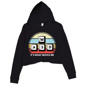 Wasd Pc Gamer Retro Gaming ItS What Moves Me Pc Master Race Gift Crop Fleece Hoodie