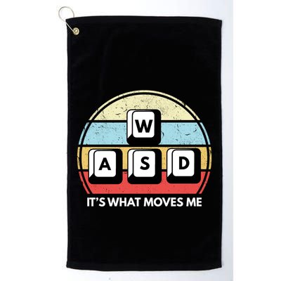 Wasd Pc Gamer Retro Gaming ItS What Moves Me Pc Master Race Gift Golf Towel