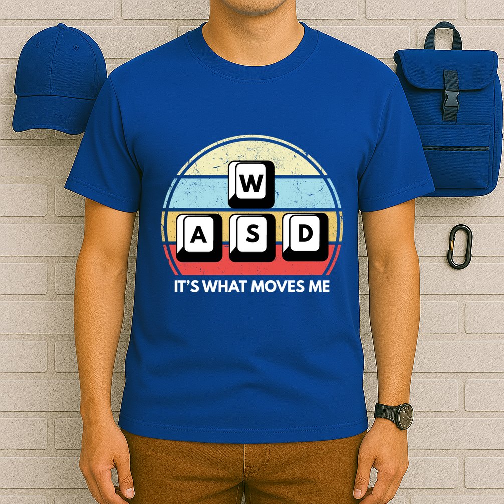 Wasd Pc Gamer Retro Gaming ItS What Moves Me Pc Master Race Gift T-Shirt