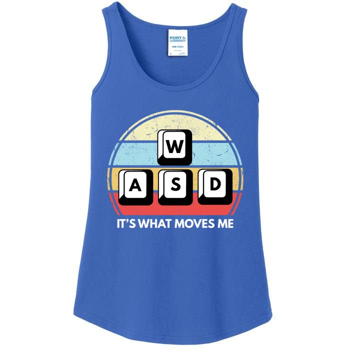 Wasd Pc Gamer Retro Gaming ItS What Moves Me Pc Master Race Gift Ladies Essential Tank