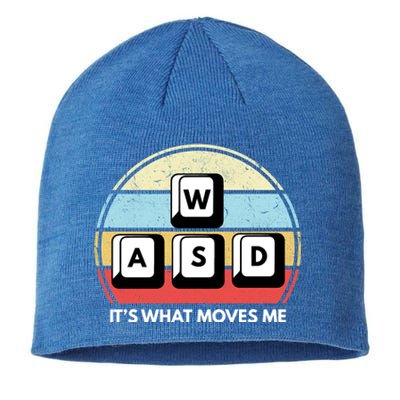 Wasd Pc Gamer Retro Gaming ItS What Moves Me Pc Master Race Gift Sustainable Beanie