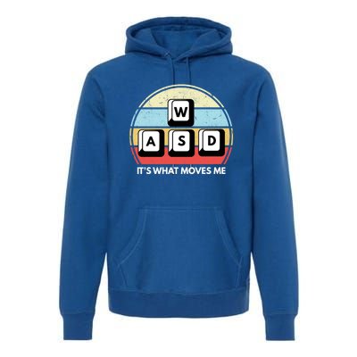 Wasd Pc Gamer Retro Gaming ItS What Moves Me Pc Master Race Gift Premium Hoodie