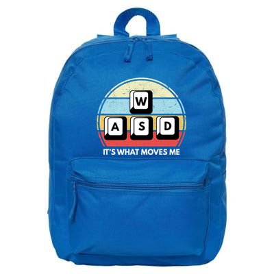 Wasd Pc Gamer Retro Gaming ItS What Moves Me Pc Master Race Gift 16 in Basic Backpack