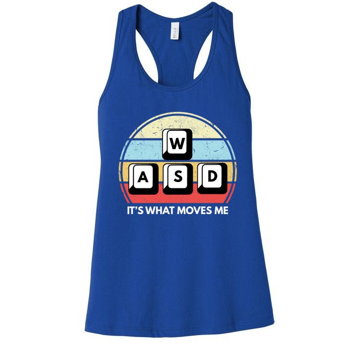 Wasd Pc Gamer Retro Gaming ItS What Moves Me Pc Master Race Gift Women's Racerback Tank