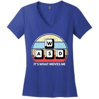 Wasd Pc Gamer Retro Gaming ItS What Moves Me Pc Master Race Gift Women's V-Neck T-Shirt