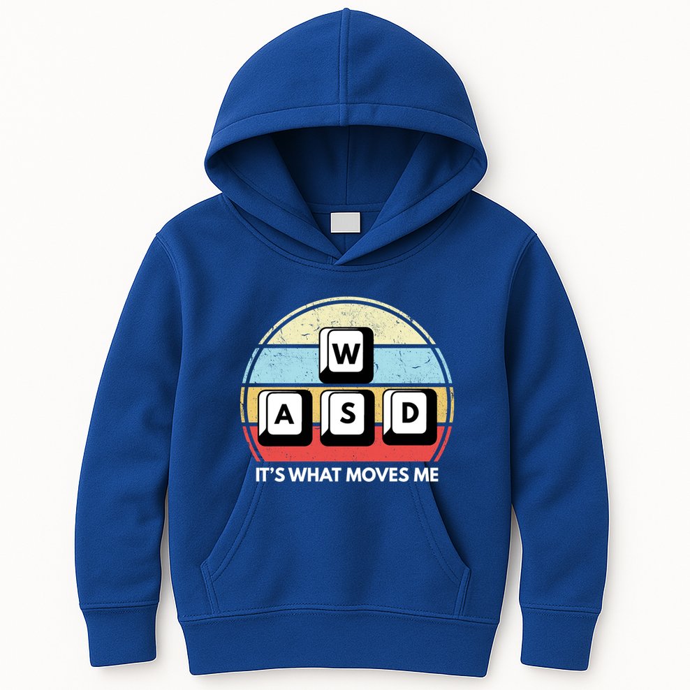 Wasd Pc Gamer Retro Gaming ItS What Moves Me Pc Master Race Gift Kids Hoodie