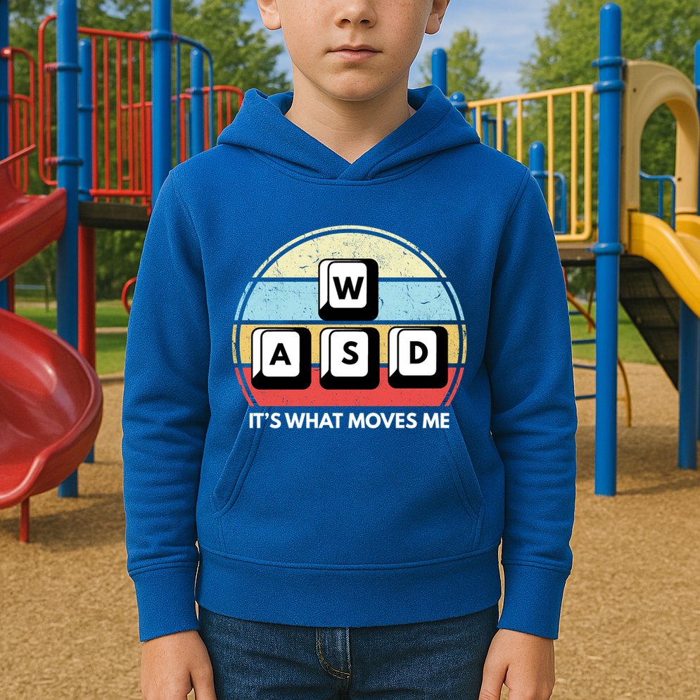 Wasd Pc Gamer Retro Gaming ItS What Moves Me Pc Master Race Gift Kids Hoodie