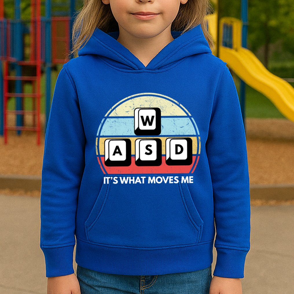Wasd Pc Gamer Retro Gaming ItS What Moves Me Pc Master Race Gift Kids Hoodie