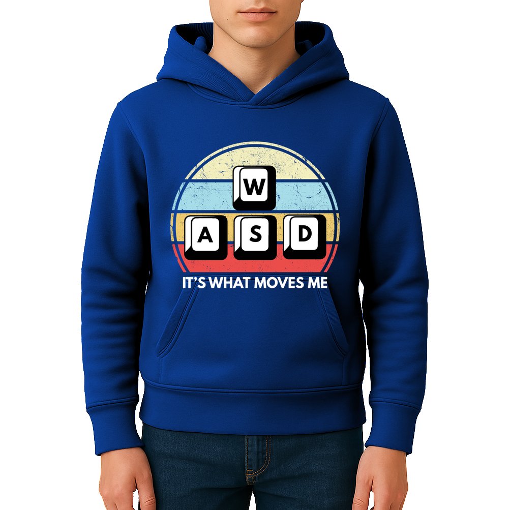 Wasd Pc Gamer Retro Gaming ItS What Moves Me Pc Master Race Gift Kids Hoodie