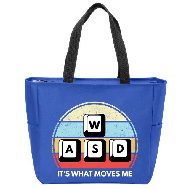 Wasd Pc Gamer Retro Gaming ItS What Moves Me Pc Master Race Gift Zip Tote Bag