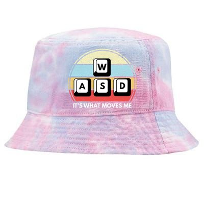 Wasd Pc Gamer Retro Gaming ItS What Moves Me Pc Master Race Gift Tie-Dyed Bucket Hat