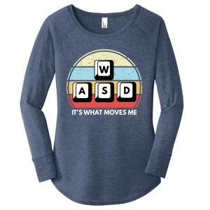 Wasd Pc Gamer Retro Gaming ItS What Moves Me Pc Master Race Gift Women's Perfect Tri Tunic Long Sleeve Shirt