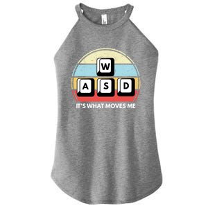 Wasd Pc Gamer Retro Gaming ItS What Moves Me Pc Master Race Gift Women's Perfect Tri Rocker Tank